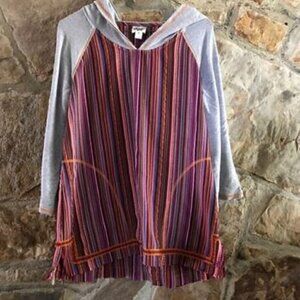 🌸ivy Jane Serape Striped Poncho Hoodie🎀
